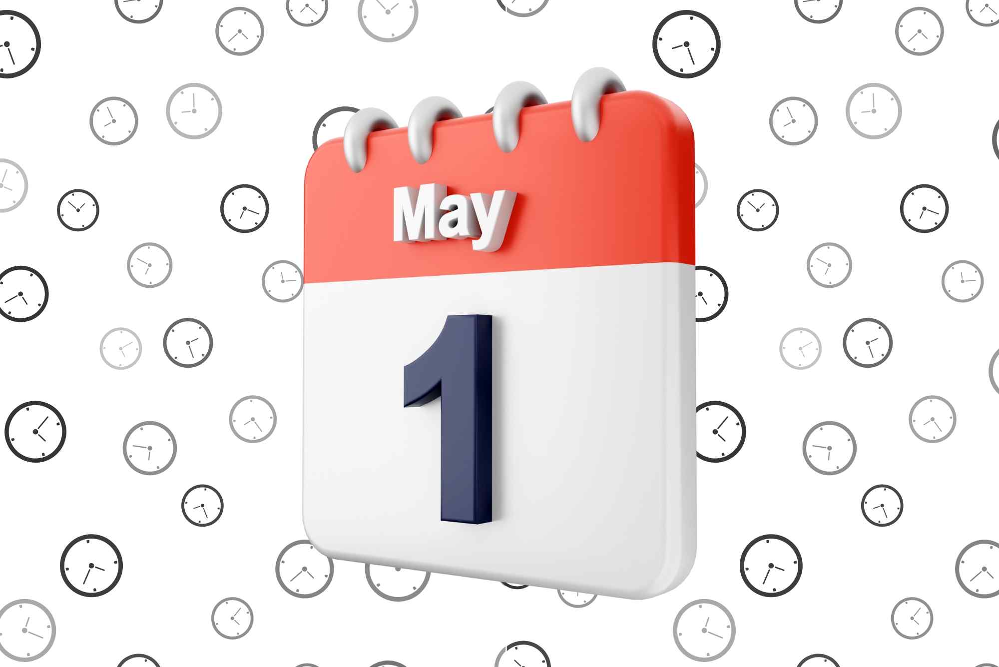 Calendar displaying the date May 1